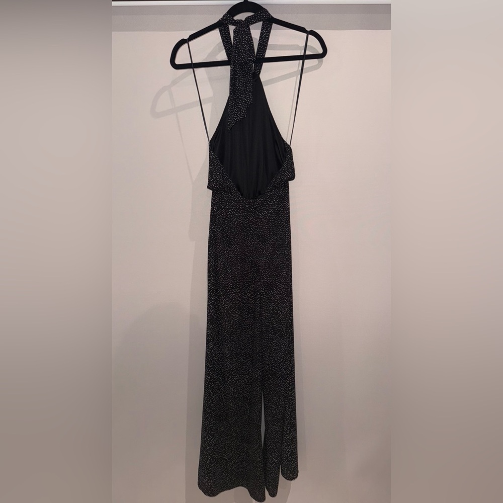 Express Black Patterned Halter Jumpsuit - image 5